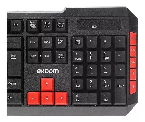 Teclado gamer sem fio Exbom BK-S380 QWERTY português Brasil cor preto - Imagem 3